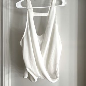 Strappy Chiffon White Tank!